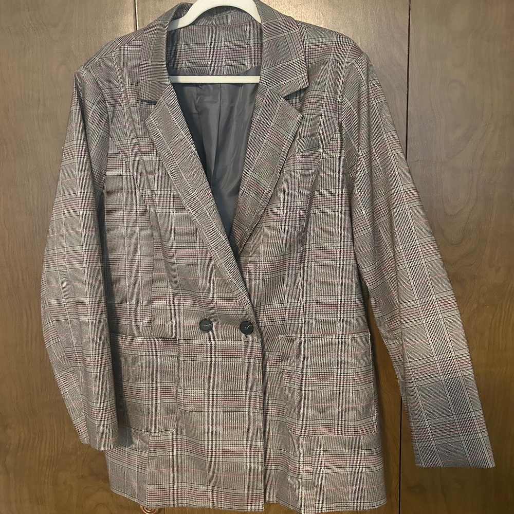Oversized Plaid Blazer